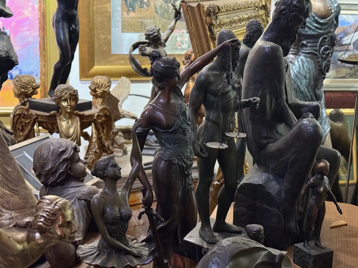 Classical Figure Sculptures on Display