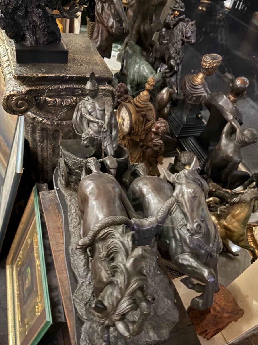 Horse Figures in a Sculpture Display