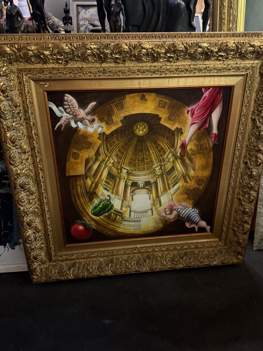 Surreal Rotunda with Floating Figures