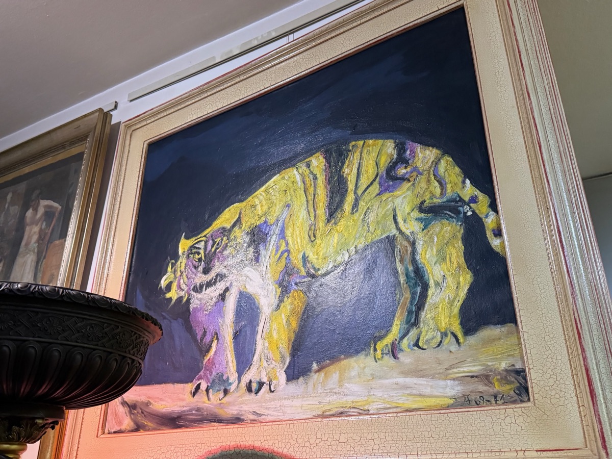 Yellow Figures in a Dark Painting